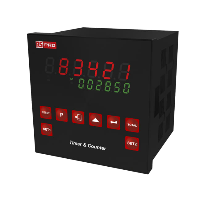 RS PRO Counter, Programmable Timer, 6 Digit LED, 6kHz, 24 V ac/dc