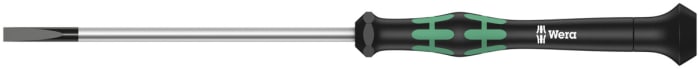 Wera Flat Screwdriver, 1.2 mm Tip, 60 mm Blade, 157 mm Overall