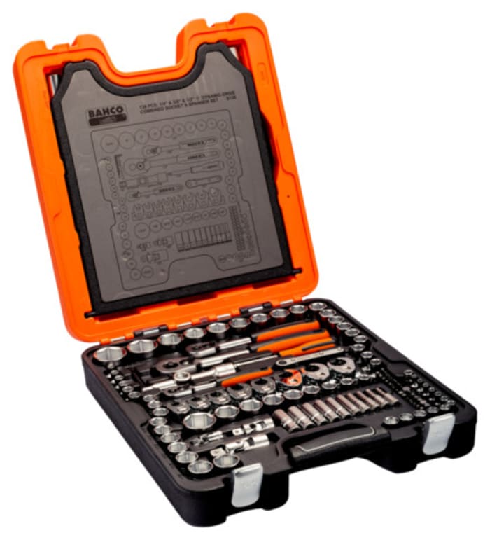 Bahco 138 Piece Imperial Metric 1 2 in 1 4 in 3 8 in Deep Socket Standard Socket Spanner Allen Key Bit Set with
