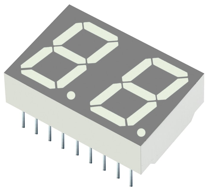 DA56-51SURKWA Kingbright 2 7 Segment LED Display Anode Red 100mcd Right Side 14.2 mm