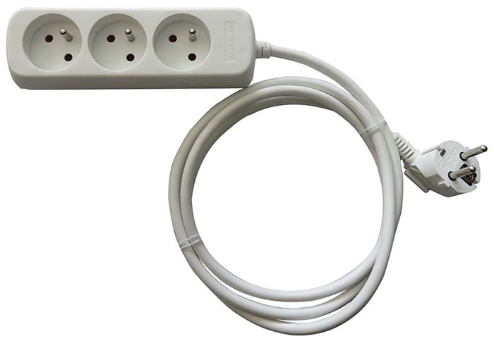 RS PRO Type E - French 3 Gang Extension socket, 1.5m Cable, 230 V ac