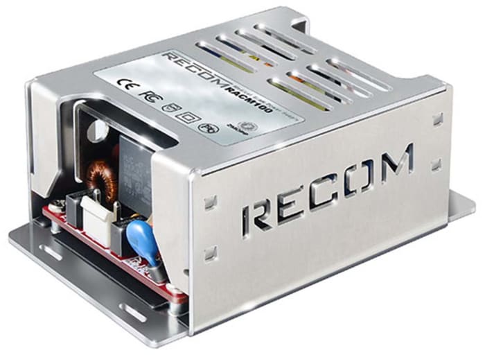 Recom Switching Power Supply, RACM100-24S, 24V dc, 4.17A, 100W, 1 Output, 85 → 264V ac Input Voltage