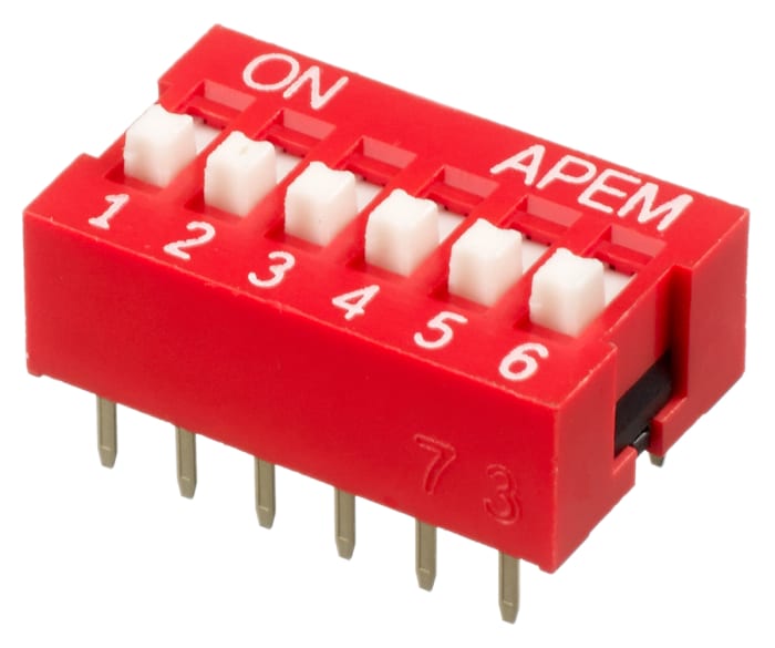 DIP Switch, 6'lı , SPST, İğne Bacaklı