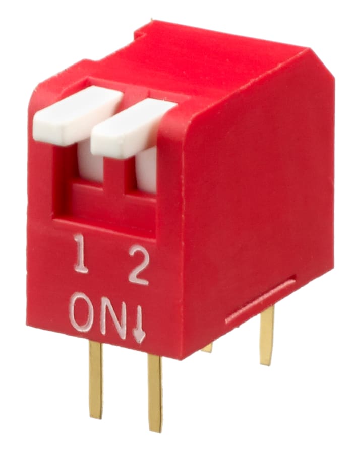 APEM 2 Way Through Hole Piano Dip Switch SPST, Piano Actuator
