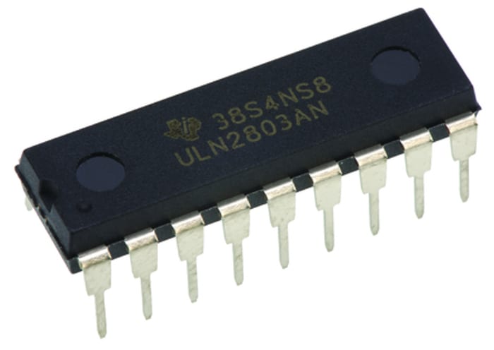 STMicroelectronics ULQ2803A Octal NPN Darlington Pair, 500 mA 50 V HFE:1000 @ 350 mA @ 2 V, 18-Pin PDIP