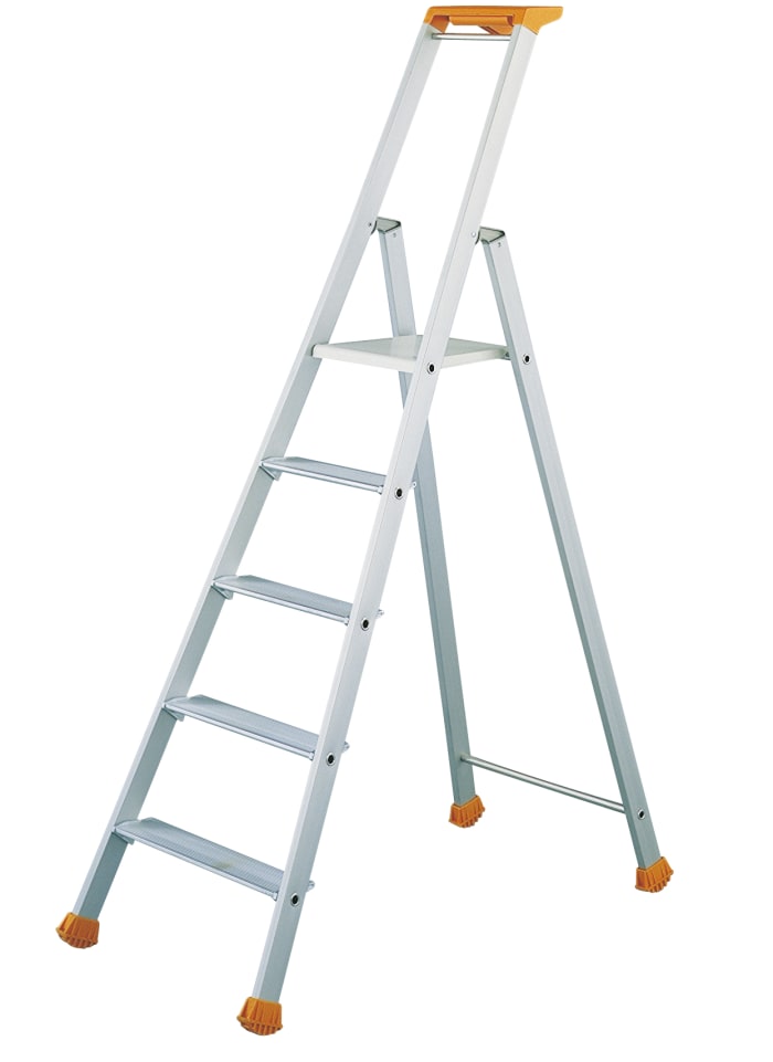 TUBESCA Anodized Aluminium 5 steps Step Ladder, 1.1m platform height, 1.75m open length