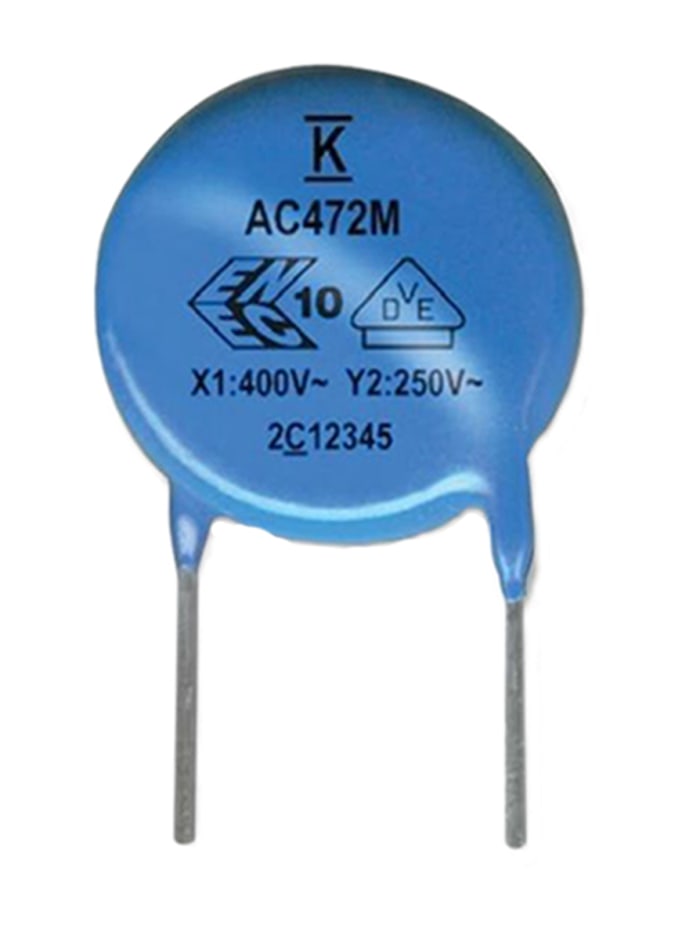 C907U222MYVDBA7317 KEMET KEMET Single Layer Ceramic Capacitor (SLCC) 2.2nF 250V ac ±20 Y5V