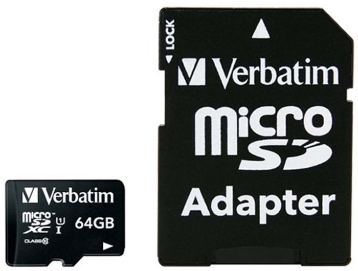 Verbatim 64 GB MicroSDXC Micro SD Card, Class 10