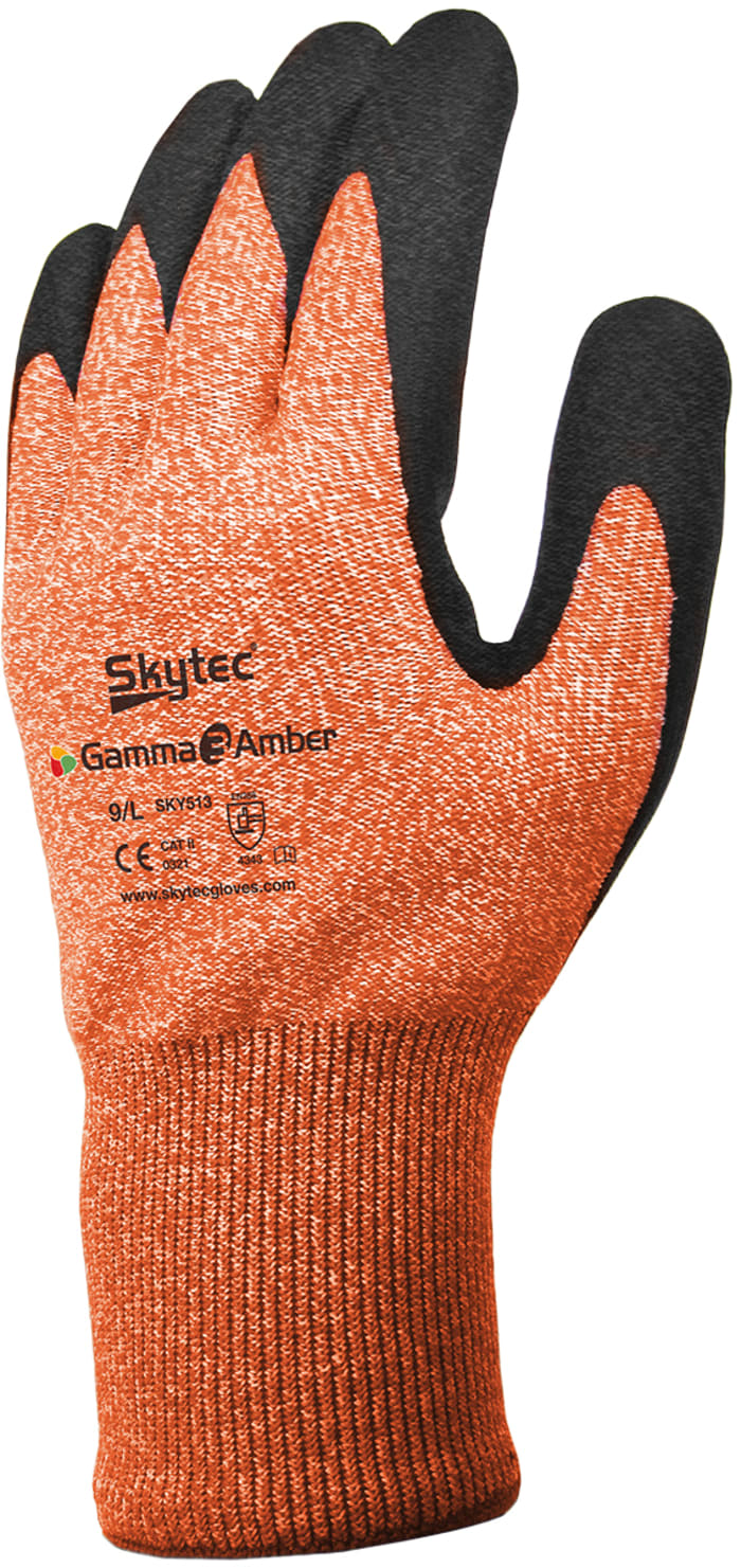 Skytec Orange Cut Resistant Work Gloves, Size 10, Nitrile Coating