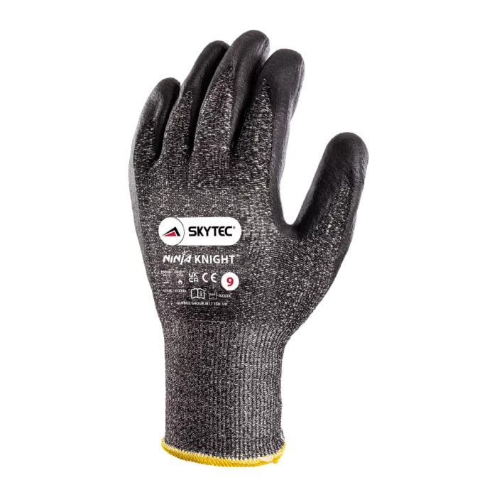 Gants de manutention Ninja Knight Skytec Nylon, en Fibre de verre, Polyéthylène Nitrile, Noir, Taille 10