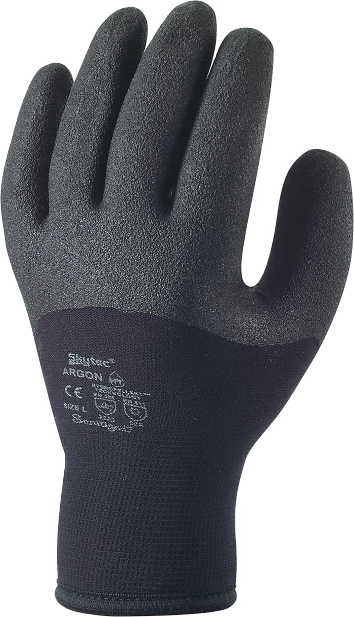 Skytec Black Nylon Thermal Work Gloves, Size 9, Nitrile Coating