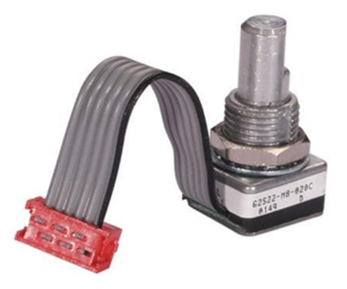 Grayhill 5V dc Optical Encoder with a 6.32 mm Flat Shaft, Panel Mount, Center Ribbon Cable with Connector