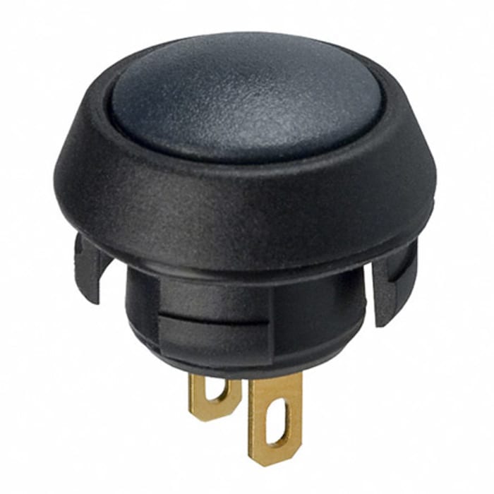 Grayhill Push Button Switch, Momentary, Panel, 15.29 mm Cutout, SPST, Black LED, IP40, IP67, 24 V