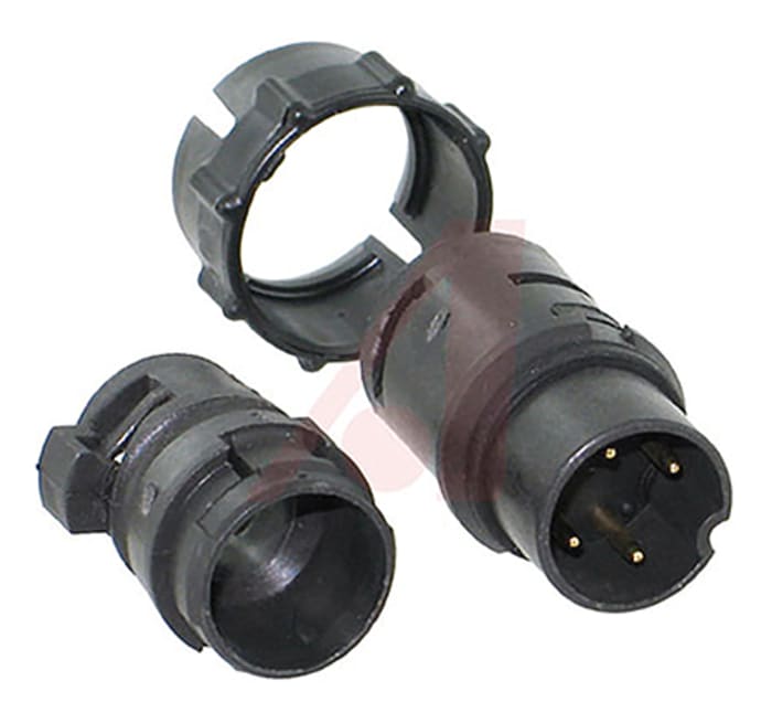 Switchcraft Connector, 4 Contacts, Cable Mount, Socket, Male, IP16, IP18, IP66, IP68, EN3 Series