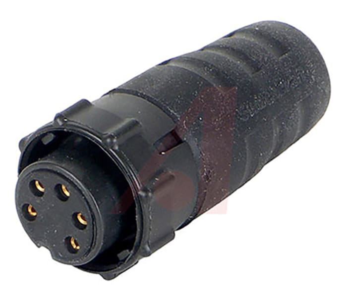 Switchcraft Connector, 5 Contacts, Cable Mount, Plug, Female, IP16, IP18, IP66, IP68, EN3 Series