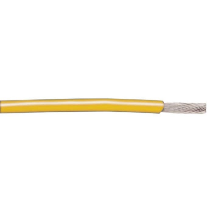 Alpha Wire Hook-up Wire TEFLON Series Yellow 0.2 mm² Hook Up Wire, 24 AWG, 19/0.13 mm, 30m, PTFE Insulation, 5854 YL005