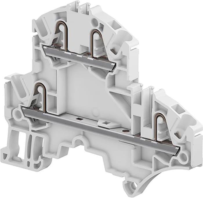 Entrelec 1SNK705210R0000 ZK2.5 Series Grey, 2.5mm², Double-Level, Spring Clamp Termination