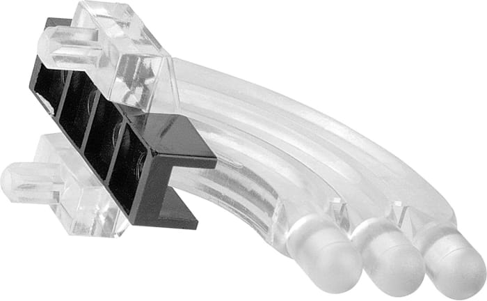 1276.1003 MENTOR, PCB Mounted 3-Way Right Angle LED Light Pipe, Tri-Level-Row Clear Dome Lens