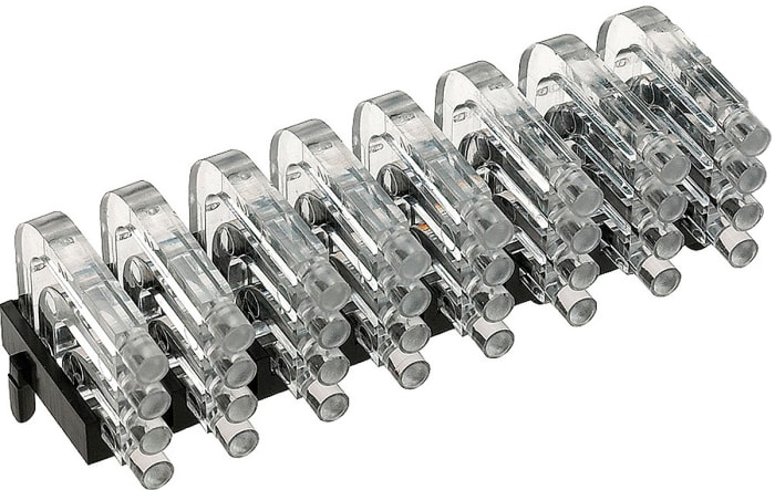 1296.1084 MENTOR, PCB Mounted 32-Way Right Angle LED Light Pipe, Quad-Level-Row Clear Dome Lens