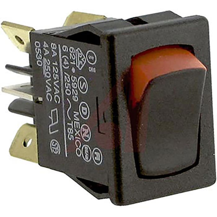 Carling Technologies DPDT, On-(On) Rocker Switch Panel Mount