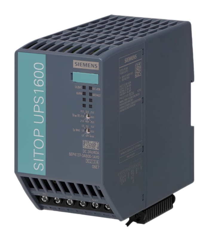 24V dc SITOP DC UPS SITOP UPS1600 DIN Ray Pano Montaj Güç Kaynağı, 24V dc / 24V dc, 40A 1 Çıkışlı 960W