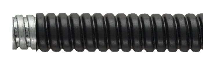 Flexicon Flexible Conduit, 32mm Nominal Diameter, Galvanised Steel, Black