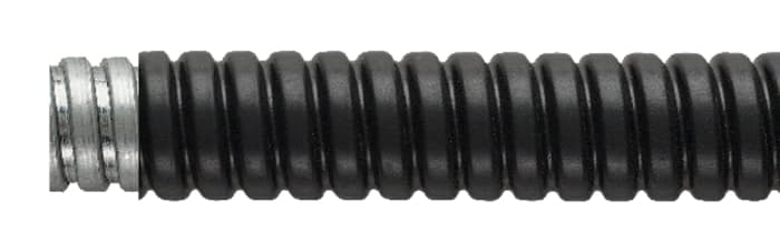 Flexicon Flexible Conduit, 32mm Nominal Diameter, Galvanised Steel, Black