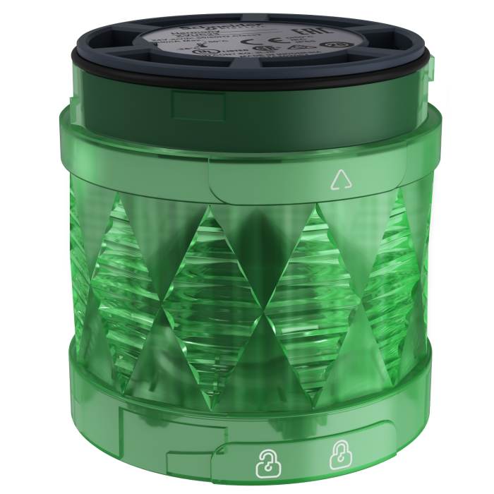 Schneider Electric Harmony XVU Series Green Steady Effect LED Beacon, 24 V ac/dc, LED Bulb, DC, IP65