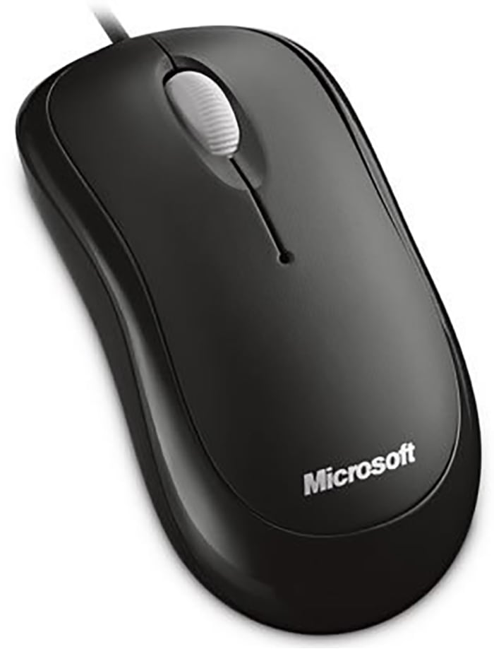 Microsoft Basic 3 Button Wired Compact Optical Mouse Black
