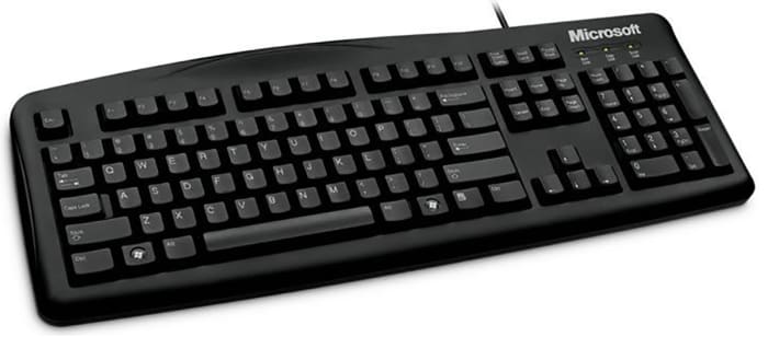 Microsoft Wired USB Compact Keyboard, QWERTY (UK), Black