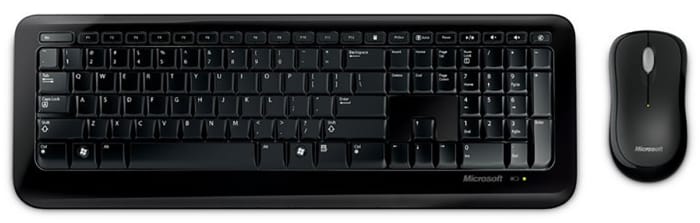 Microsoft 800 Wireless Compact Keyboard & Mouse Set, Black