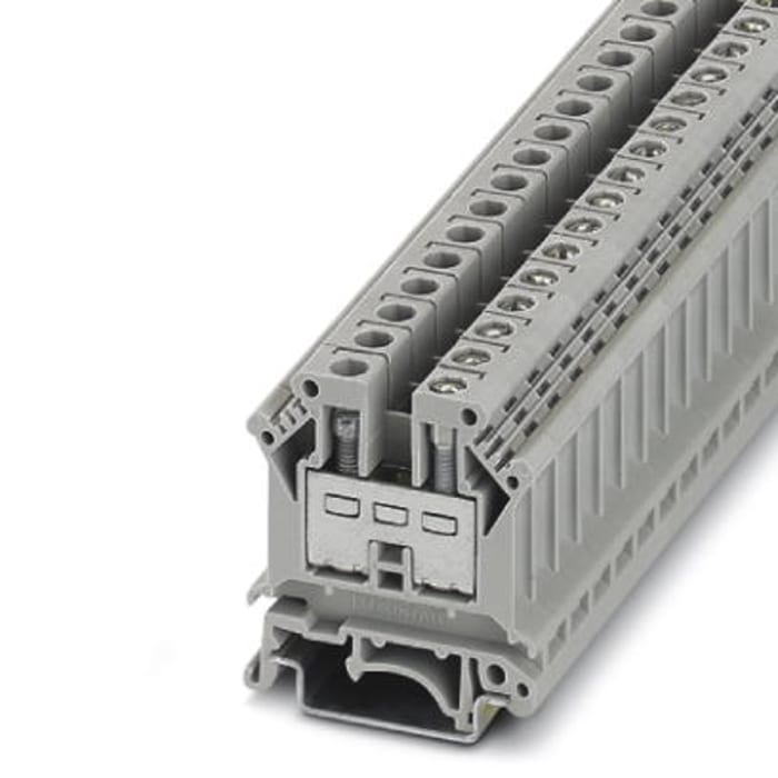 Phoenix Contact 3005028 UK 10-PR Series Grey, Single-Level, Screw Termination