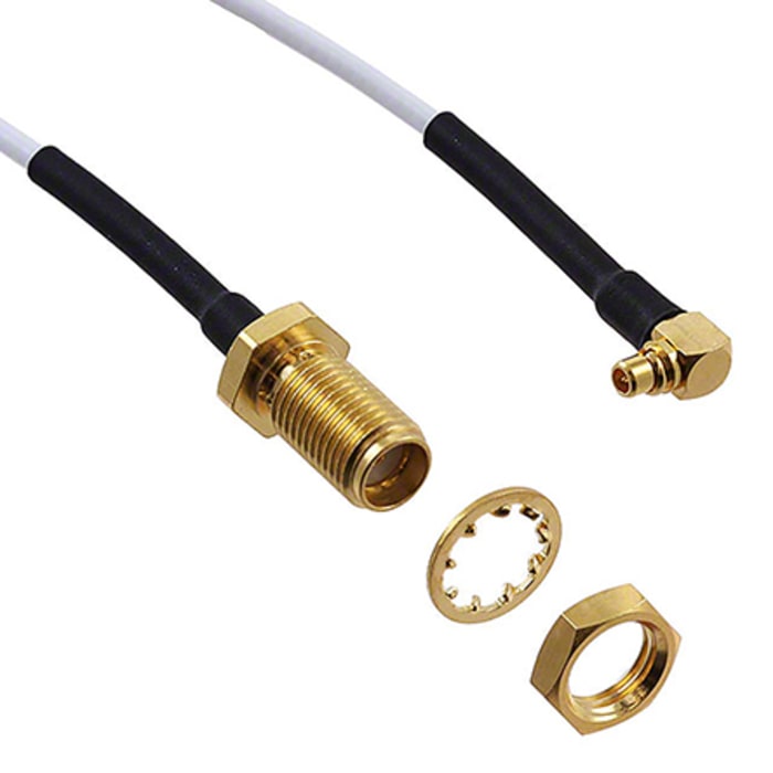Cinch 415 Series Male MMCX to Female SMA, 914.4mm, RG178 Coaxial, Terminated50 Ω