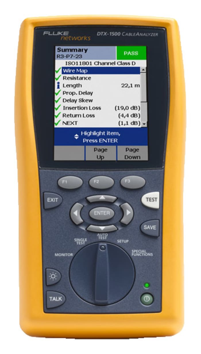 Fluke Networks DTX-1500 Cable Tester RJ45
