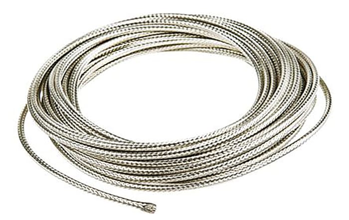 Gaine Tressée TE Connectivity en Alliage cuivreux nickelé, Diam. 6mm, Long. 10m, Argent