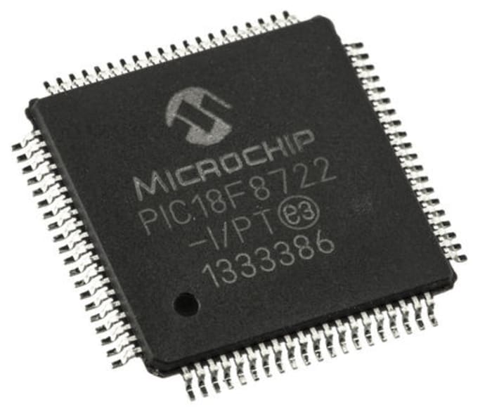 Microchip, 8bit PIC, PIC18F Microcontroller, 40MHz, 1.024 kB, 128 kB Flash, 80-Pin TQFP