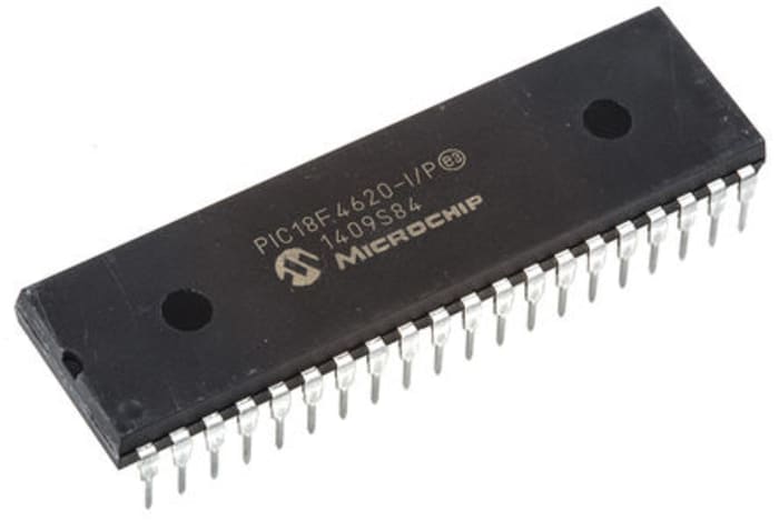 Microchip, 8bit PIC, PIC18F Microcontroller, 40MHz, 1.024 kB, 64 kB Flash, 40-Pin PDIP