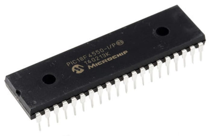 Microcontrolador Microchip PIC18F4550-I/P, núcleo PIC de 8bit, RAM 2,048 kB, 48MHZ, PDIP de 40 pines