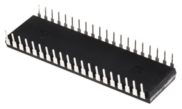 Microchip, 8bit PIC, PIC18F Microcontroller, 40MHz, 1.024 kB, 48 kB Flash, 40-Pin PDIP