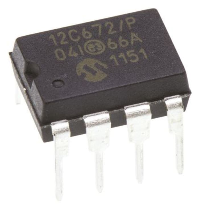 Microchip, 8bit PIC, PIC12C Microcontroller, 4MHz, 2048 EPROM, 8-Pin PDIP