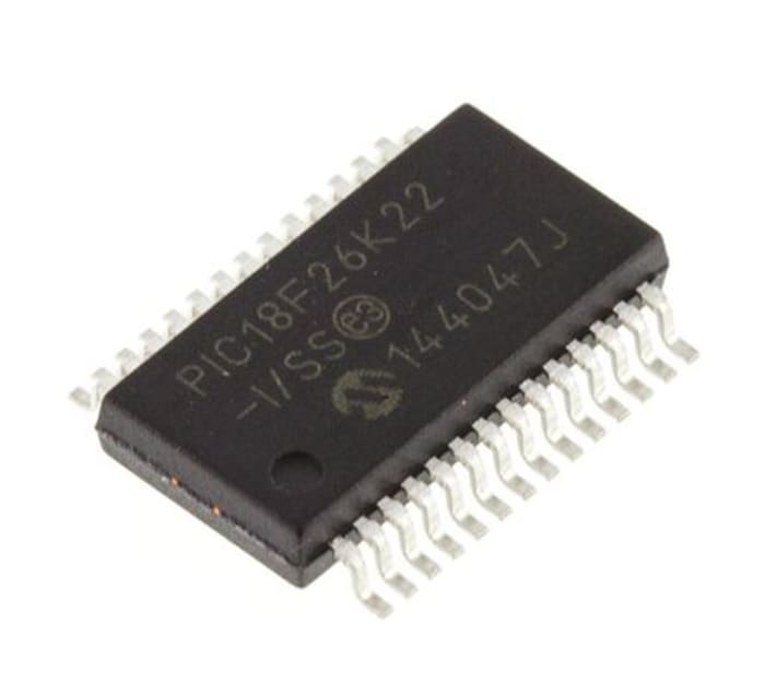 Microcontrolador Microchip PIC18F26K22-I/SS, núcleo PIC de 8bit, RAM 1,024 kB, 3,896 kB, 64MHZ, SSOP de 28 pines
