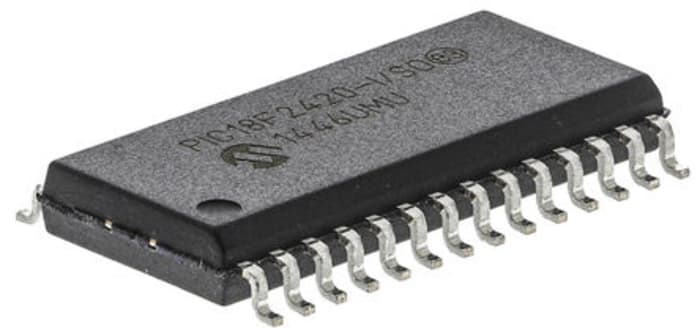 Microchip, 8bit PIC, PIC18F Microcontroller, 40MHz, 16 kB, 256 B Flash, 28-Pin SOIC
