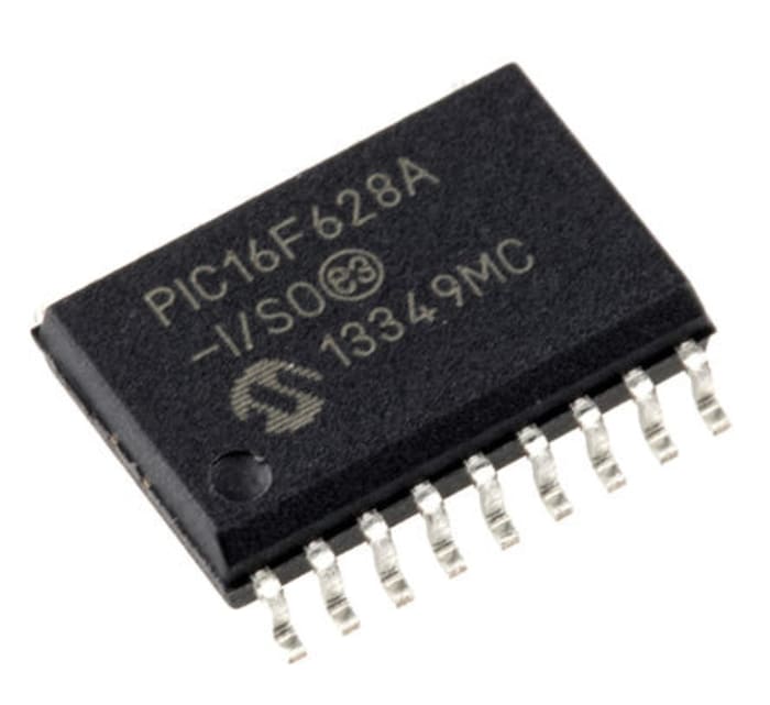 Microchip, 8bit PIC, PIC16F Microcontroller, 20MHz, 128 B, 2048 x 14 words Flash, 18-Pin SOIC