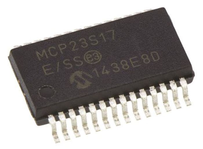 Microchip 16-Channel I/O Expander Serial-SPI 28-Pin SSOP, MCP23S17-E/SS