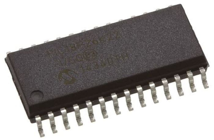 Microchip, 8bit PIC, PIC18F Microcontroller, 64MHz, 64 kB Flash, 28-Pin SOIC