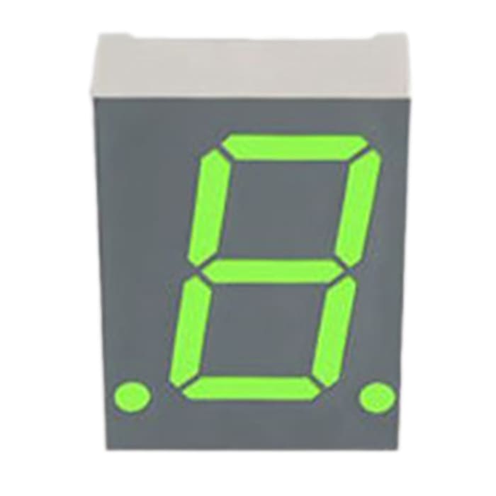 LDS-C352RI Lumex 7-Segment LED Display, CC Green 2500 mcd RH DP 7.6mm