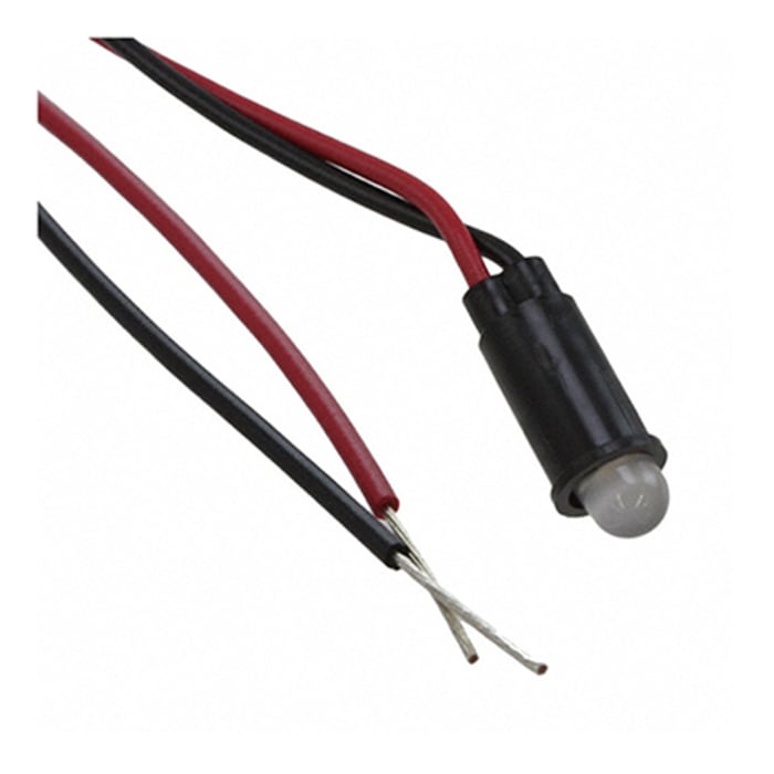 Dialight Green, Red Indicator, 1.8V dc, 6.4mm Mounting Hole Size, Lead Wires Termination