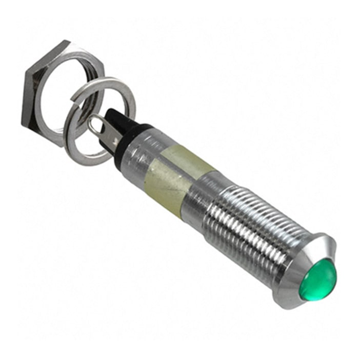 Dialight Green Panel LED, 12V dc, 9.35mm Mounting Hole Size, IP66