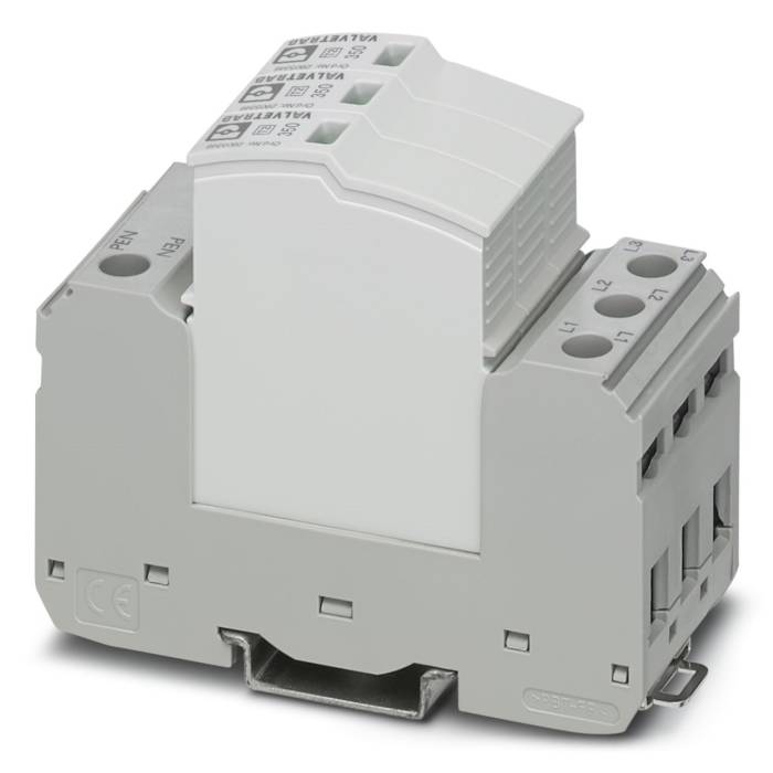 Parafoudre Phoenix Contact, 2kV, 3 phases, montage Rail DIN VAL-SEC-T2-3C-350-FM