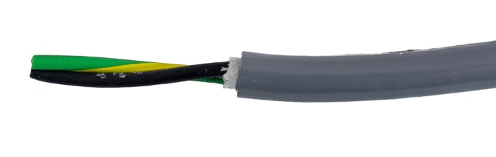 Alpha Wire Ecogen Ecoflex PUR Control Cable, 2 Cores, 0.33 mm², ECO, Unscreened, 30m, Grey PUR Sheath, 22 AWG